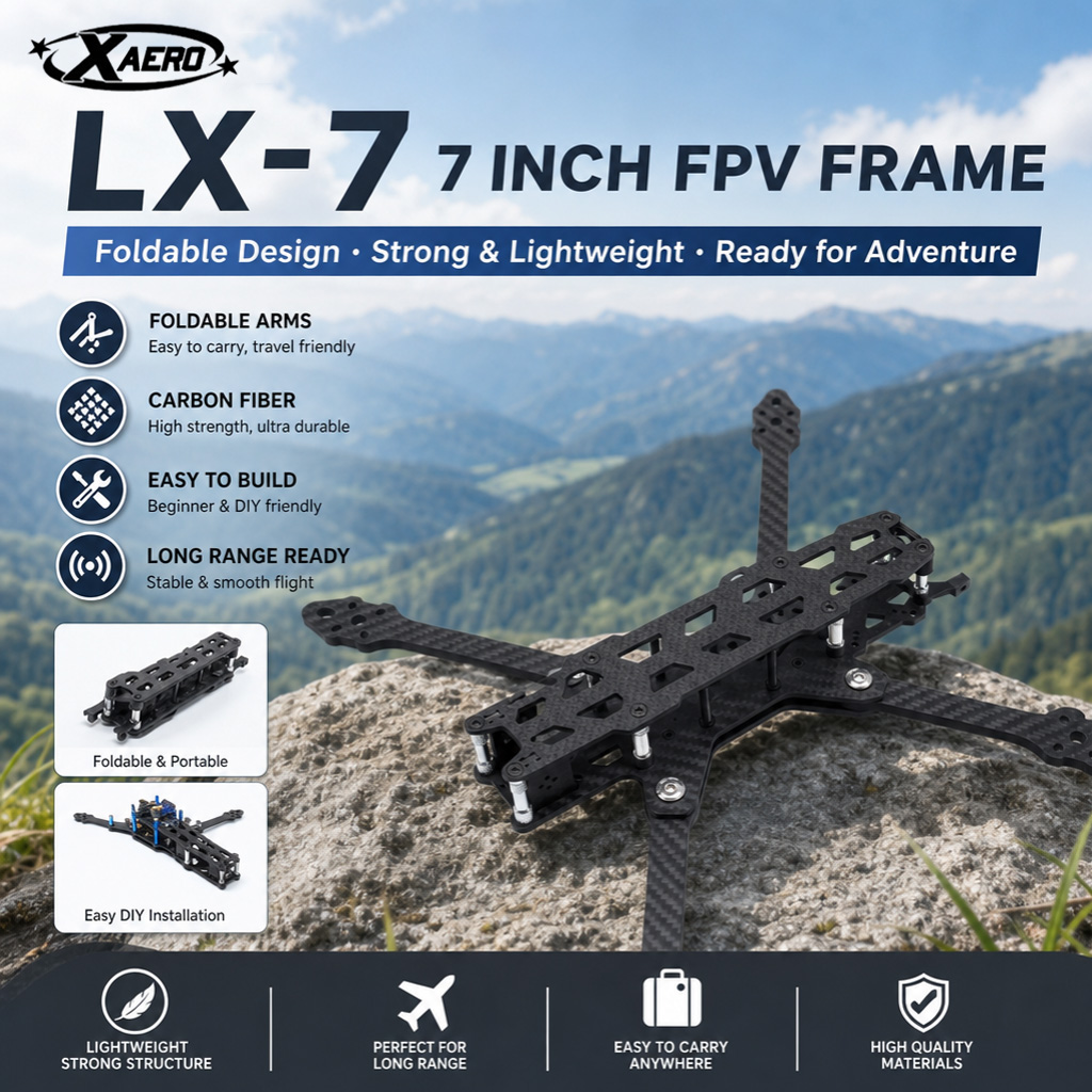 PAURC LX-7 Quadro FPV dobrável - Drone Kit Long Range avaliação e preço